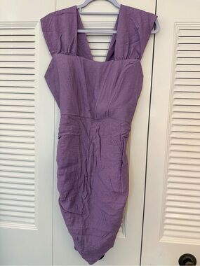 Purple Sleeveless V-Neck Women's Dress